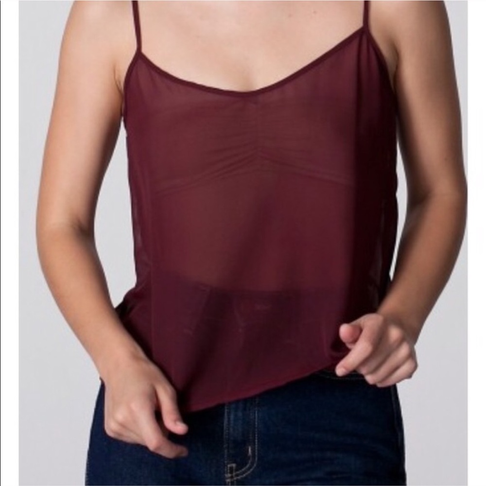 American Apparel Chiffon Spaghetti Sheer Top